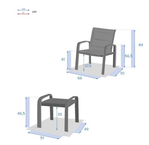 Elisa Outdoor-Wohnzimmer-Set in Anthrazit