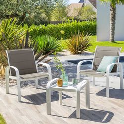 Weißes Outdoor-Wohnzimmerset „Elisa“.