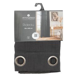 Dunkelgrauer Jamana-Baumwollgaze-Vorhang, 130 x 260 cm