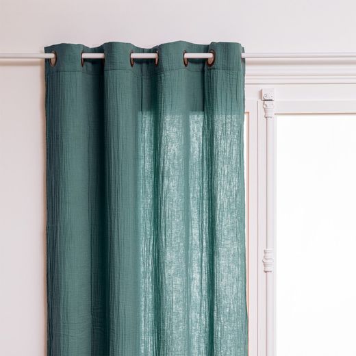 Cortina de gasa de algodón Jamana verde 130x260 cm