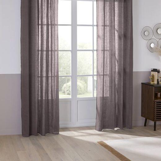 Cortina de lino gris 130x260cm