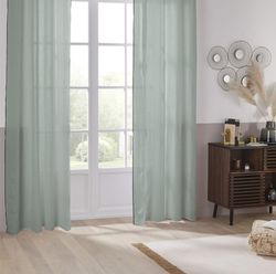 Grüner Leinenvorhang 130x260cm