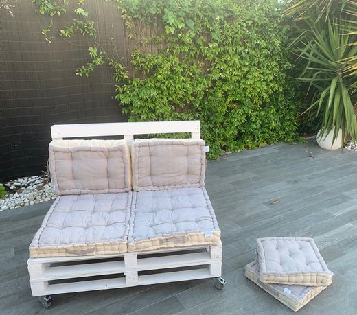 Cuscino chambray beige chiaro 60x80x10