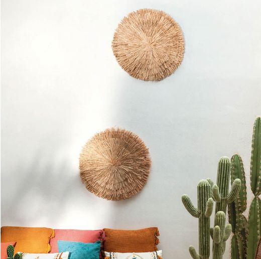Decorazione murale in rafia Alaina diam. 64 cm