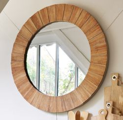 Specchio in legno diametro 83 cm