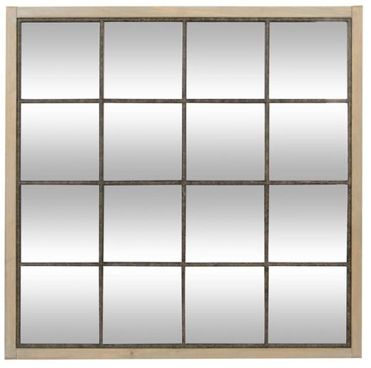Specchio in metallo e legno Noé 90 x 90 cm
