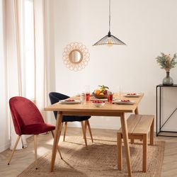 Specchio a forma di fiore in rattan Diam. 56 cm
