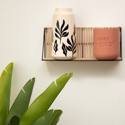 Libreria Sofia in metallo e corda 48x21 cm
