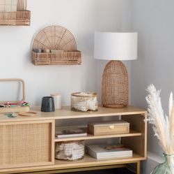 Karla Rattan-Zylinderlampe 56 cm