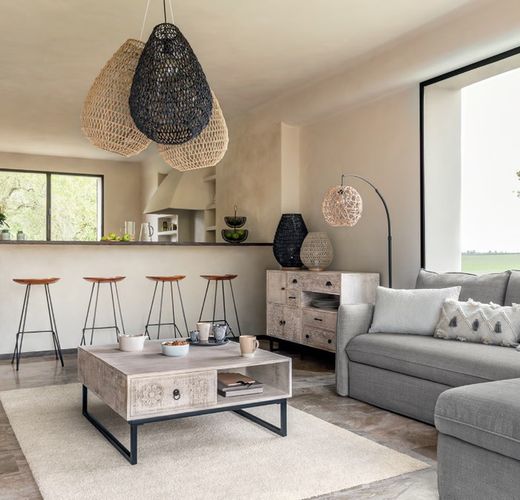 Beige Pendelleuchte Etel D 38cm