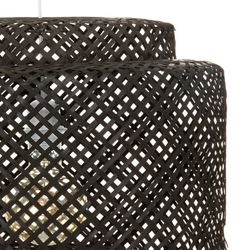 Lampada a sospensione Bamboo nera Diam 40 cm