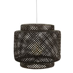 Lampada a sospensione Bamboo nera Diam 40 cm