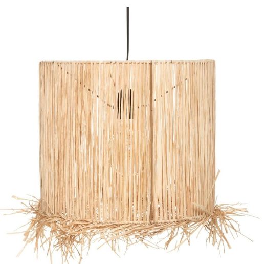 Lampada a sospensione in rafia naturale Hacienda diam. 36 cm