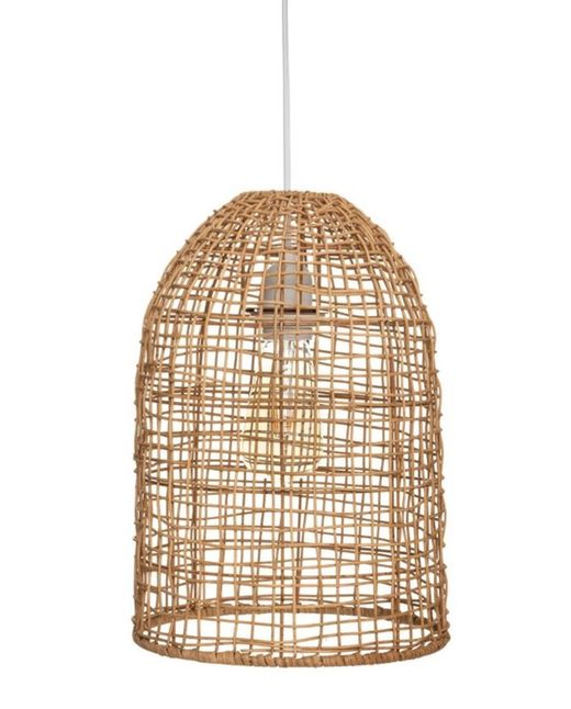 Luminária pendente de vime natural Karla diam. 24cm