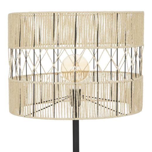 Accogliente lampada da terra in metallo nero 150 cm