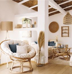 Lampada da terra treppiede in legno naturale Vista mare, altezza 151 cm