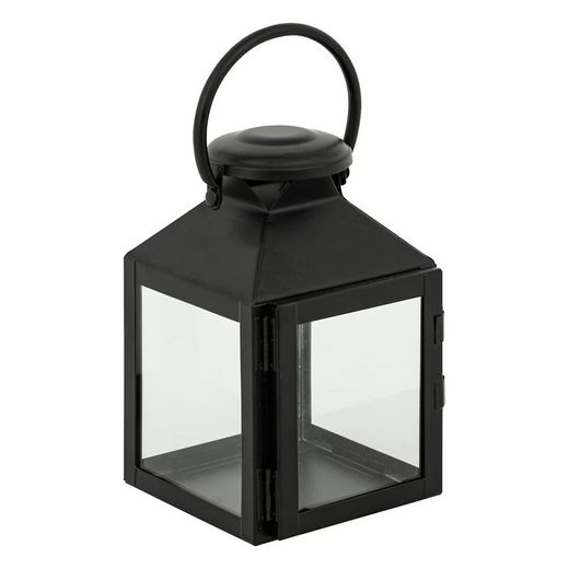 Linterna de metal negra Alt. 17 cm