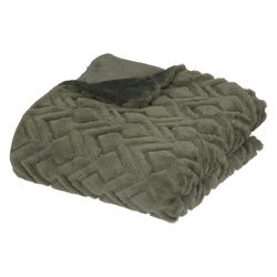 Coperta Mara verde con motivi geometrici 120x160 cm