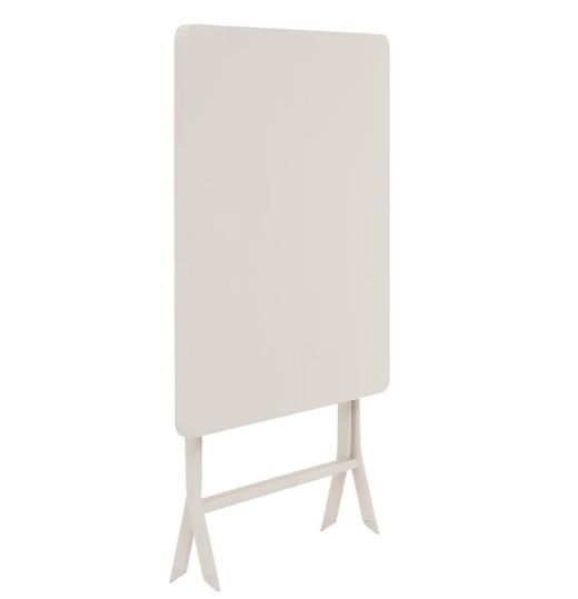 Elfenbeinfarbener 2-Sitzer-Klapptisch 70x70 cm