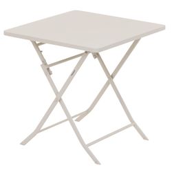 Elfenbeinfarbener 2-Sitzer-Klapptisch 70x70 cm