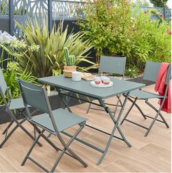 Jadegrüner 4-Sitzer-Klapptisch 70x110 cm
