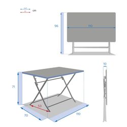 Jadegrüner 4-Sitzer-Klapptisch 70x110 cm