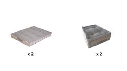 Packen Sie 2 Rückenlehnen und 2 Sitze. Beige Chambray-Palette