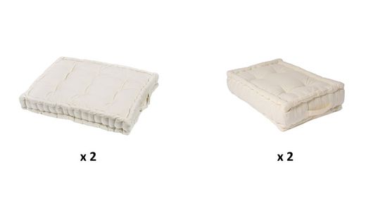 Conjunto de 2 encostos e 2 assentos para palete bege