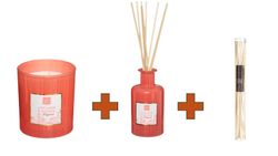Duftkerze und Diffusor im Paket mit Zitrus- und Safranduft