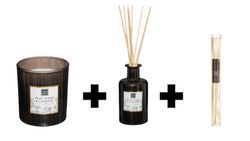 Confezione di candele e diffusori profumati alla Tonka e Lavanda