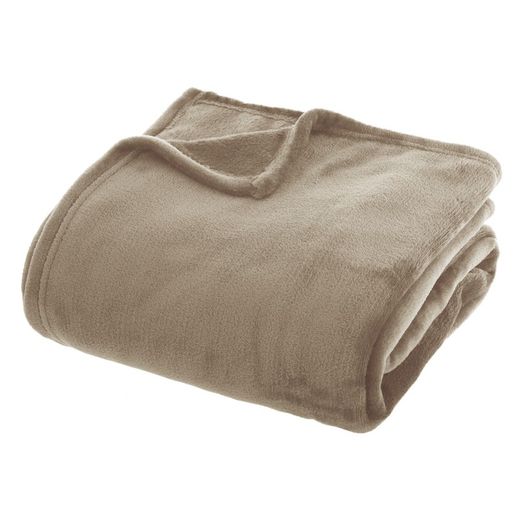Plaid flanelle Beige, 180x230 cm