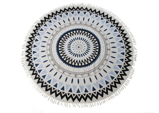 PLAID MANDALA BLU-NERO Diametro 170