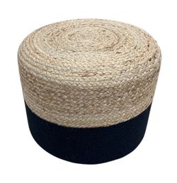 Pouf aus Jute und Baumwolle Durchmesser 40 cm x 30 cm