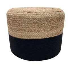 Pouf aus Jute und Baumwolle Durchmesser 40 cm x 30 cm