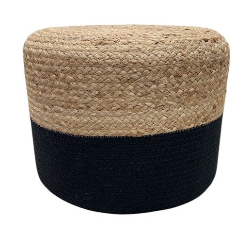 Pouf aus Jute und Baumwolle Durchmesser 40 cm x 30 cm