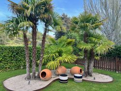 Runder Sitzpuff aus Baumwolle und Polyester Cabrera 1, Durchmesser 40 cm, Höhe 30 cm