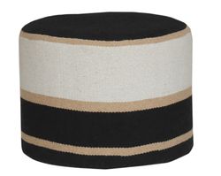 Runder Sitzpuff aus Baumwolle und Polyester Cabrera 1, Durchmesser 40 cm, Höhe 30 cm