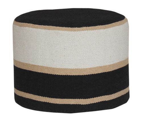 Runder Sitzpuff aus Baumwolle und Polyester Cabrera 1, Durchmesser 40 cm, Höhe 30 cm