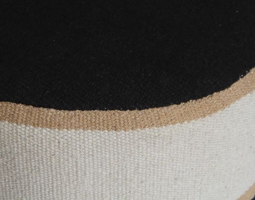 Runder Sitzpuff aus Baumwolle und Polyester Cabrera 1, Durchmesser 40 cm, Höhe 30 cm
