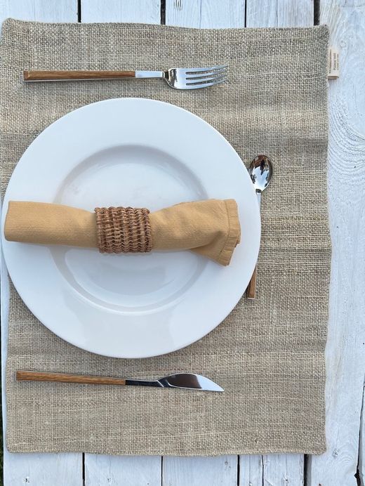 Confezione di stoviglie in cotone per 6 persone