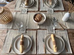 Confezione di stoviglie in cotone per 6 persone