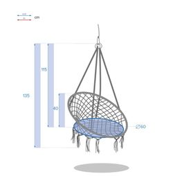 Weißer Hängesessel Durchmesser 60 cm
