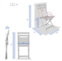 Packung mit grünem Greensboro-Tisch und 2 Stühlen