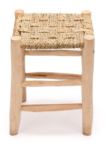 Taburete de madera y cuerda Yacoub 40x30x30cm